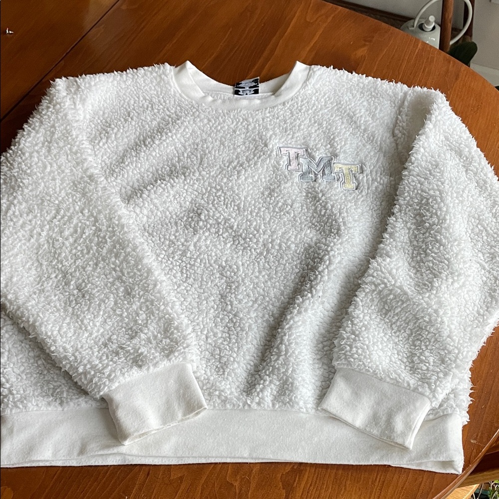TMT The Toast Sherpa Style White Sweatshirt - Morning Toast TMT - Sz Med